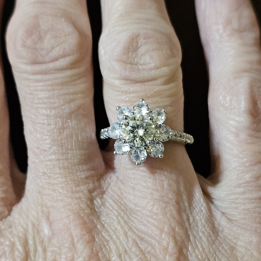 Certified GRA Moissanite Sterling Silver Ring Size 8! NEW - Picture 12 of 13